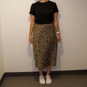 J.CREW Leopard Midi Skirt